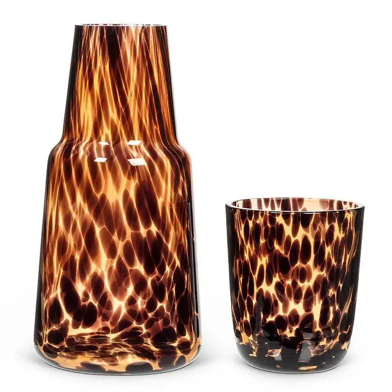 Abbott - Fused Dots Bedside Carafe & Cup 8.5’’ 24oz. Amber