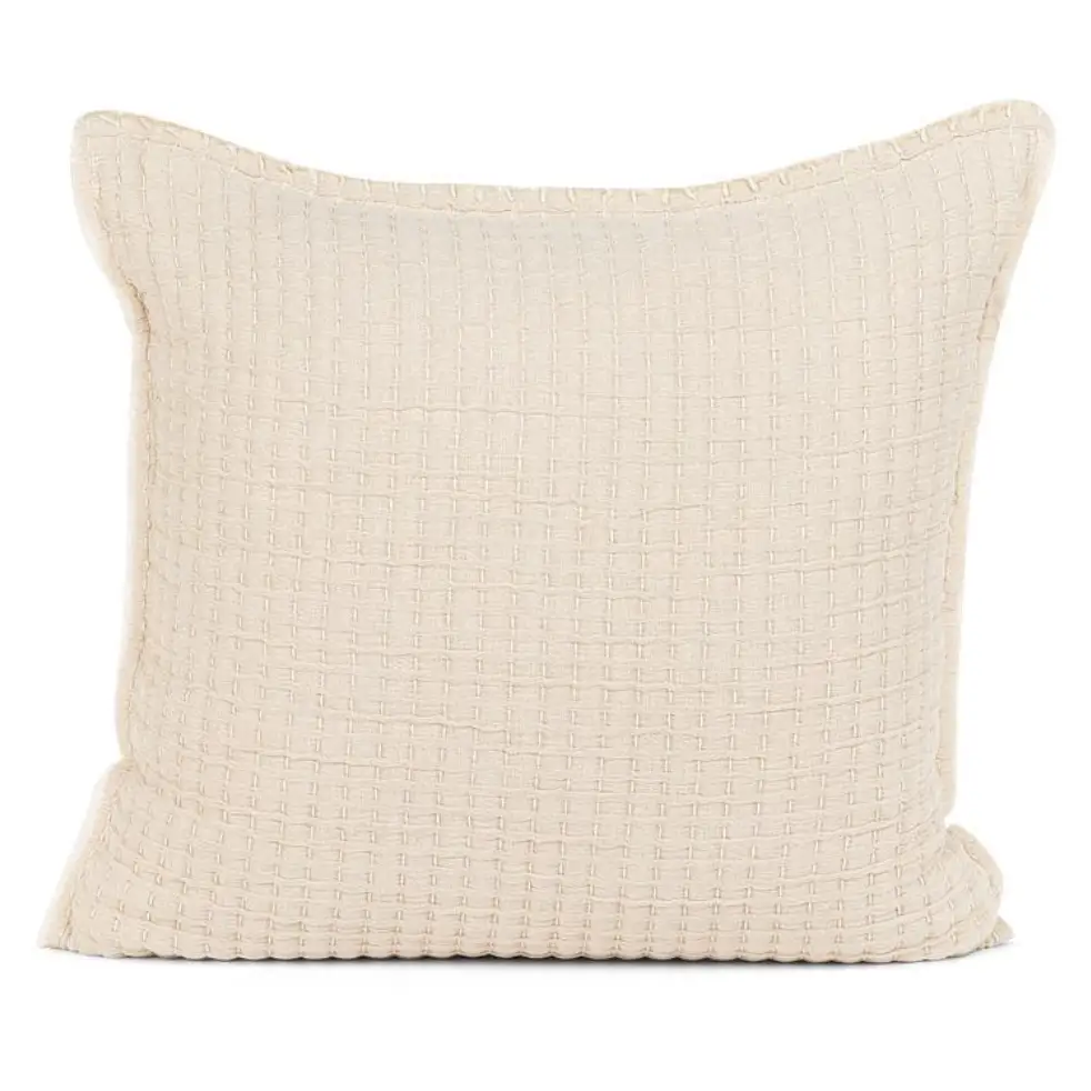 Kantha Overstitch Pillow Biege 20" - PABOOM