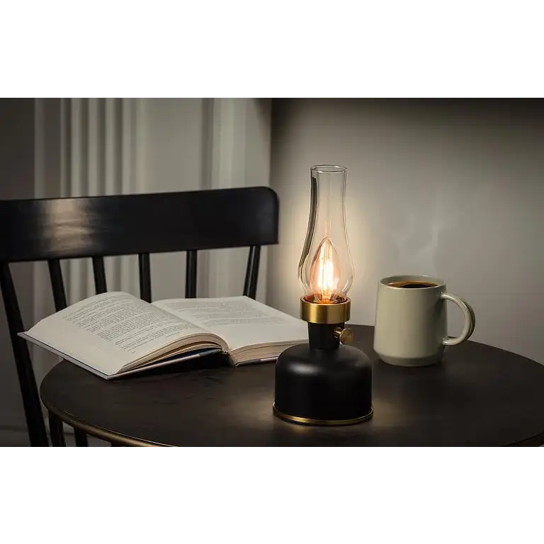 Abbott - Lantern LED Lamp w/Chimney Black 10.5’’H