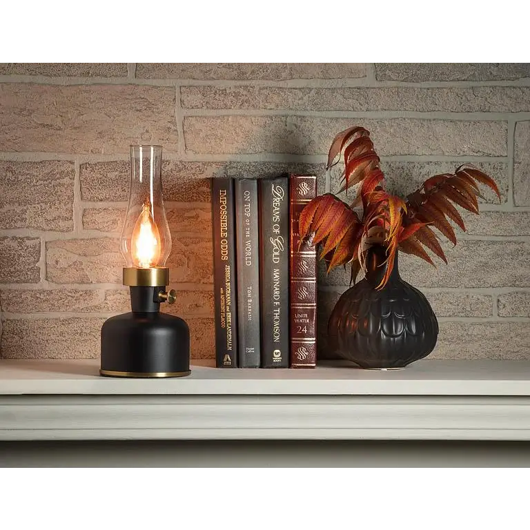 Abbott - Lantern LED Lamp w/Chimney Black 10.5’’H