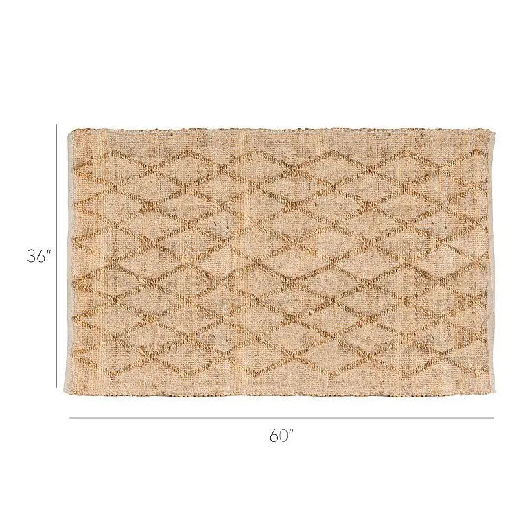 Abbott - Lg Diamond Weave Mat Natural 3x5’
