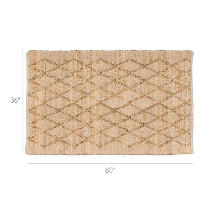 Abbott - Lg Diamond Weave Mat Natural 3x5’