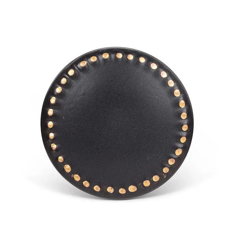 Matte Black Knob with Gold Dot Edge - PABOOM