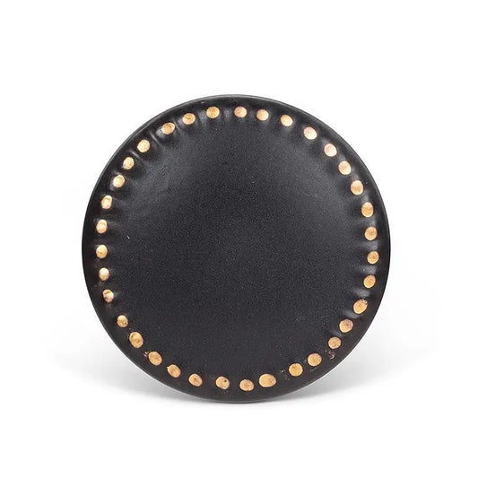 Matte Black Knob with Gold Dot Edge - PABOOM