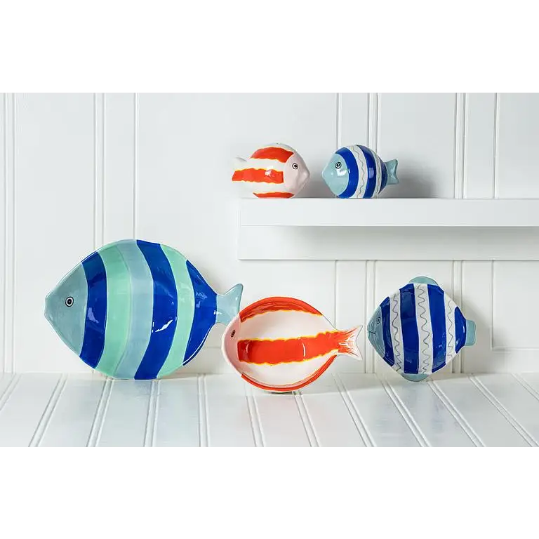 Abbott - Md Striped Fish Bowl Orange/Pink 6’’L