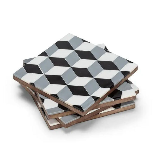 Mosaic Grey Coasters Set - PABOOM