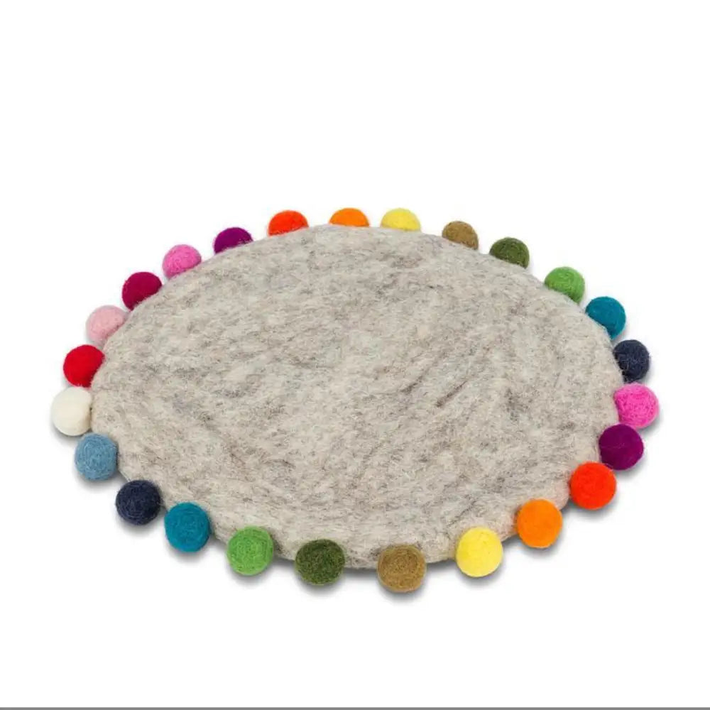 Pompom Edge Trivet Light Grey - PABOOM