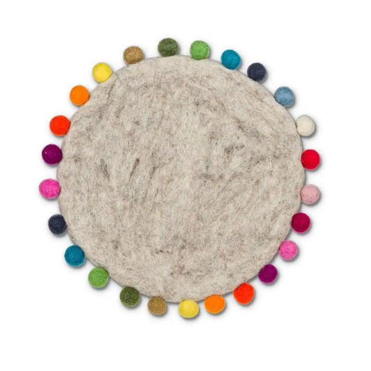 Pompom Edge Trivet Light Grey - PABOOM