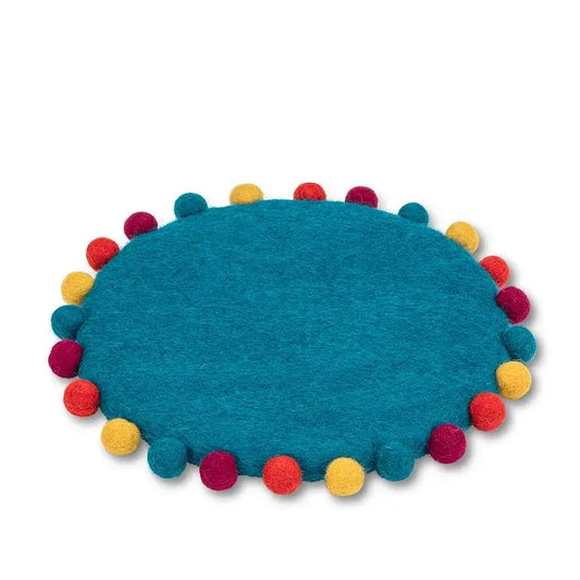 Pompom Edge Trivet Turquoise - PABOOM