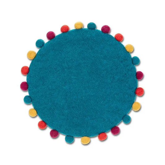 Pompom Edge Trivet Turquoise - PABOOM