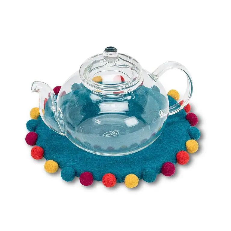 Pompom Edge Trivet Turquoise - PABOOM
