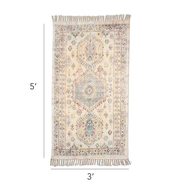 Abbot Rug Abbott - Printed Cotton Blue + Yellow Rug 3x5’