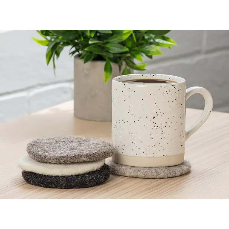 Round Felt Grey Coasters Set - PABOOM