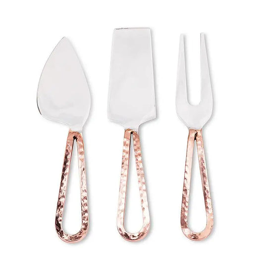 Abbott - Set of Loop Handle Cheese Knives Copper