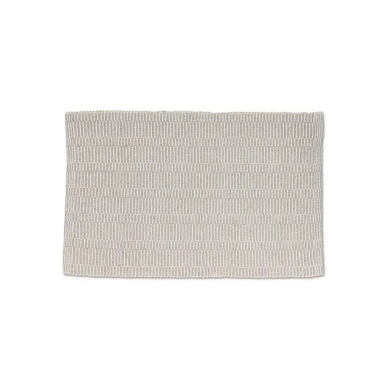 Abbott - Short Stripe Woven Rug Blue + Ivory 3’x5’