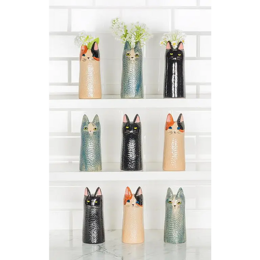 Abbott - Skinny Cat Vase Black 6’’H