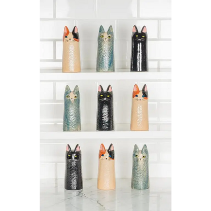 Abbott - Skinny Cat Vase Blue 6’’H