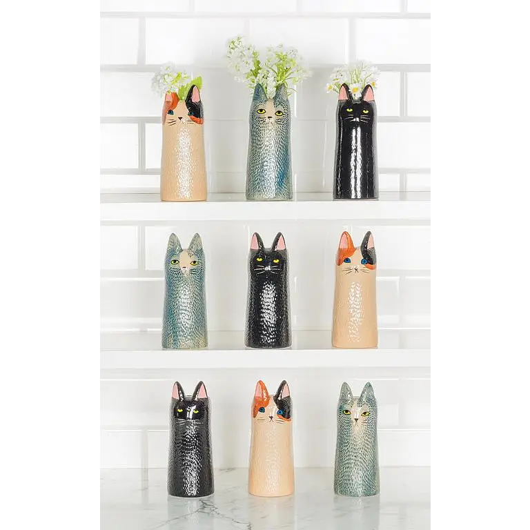 Abbott - Skinny Cat Vase Blue 6’’H