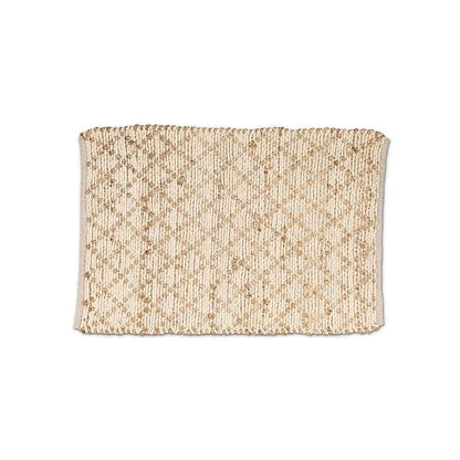 Abbott - Sm Diamond Weave Mat Ivory/Nat 20x30’’
