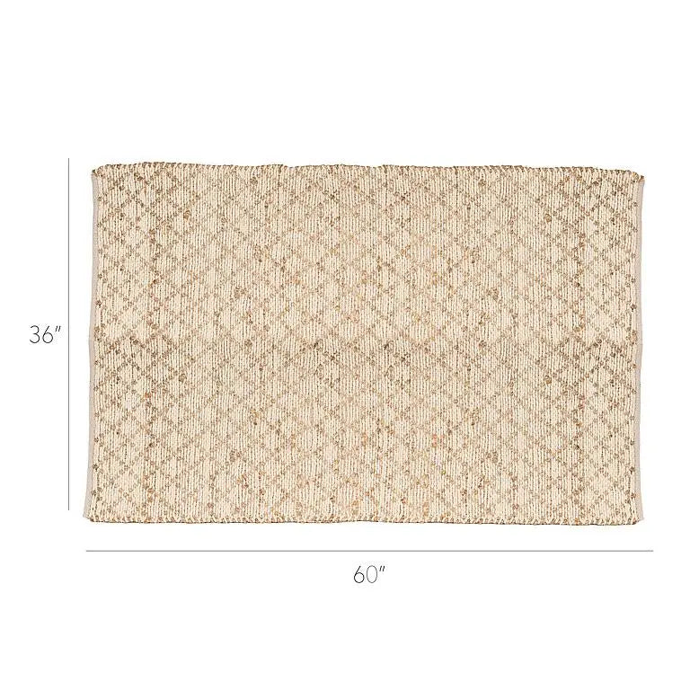 Abbott - Sm Diamond Weave Mat Ivory/Nat 3x5’