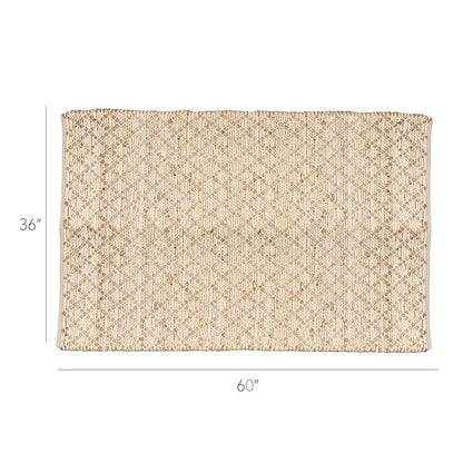 Abbott - Sm Diamond Weave Mat Ivory/Nat 3x5’