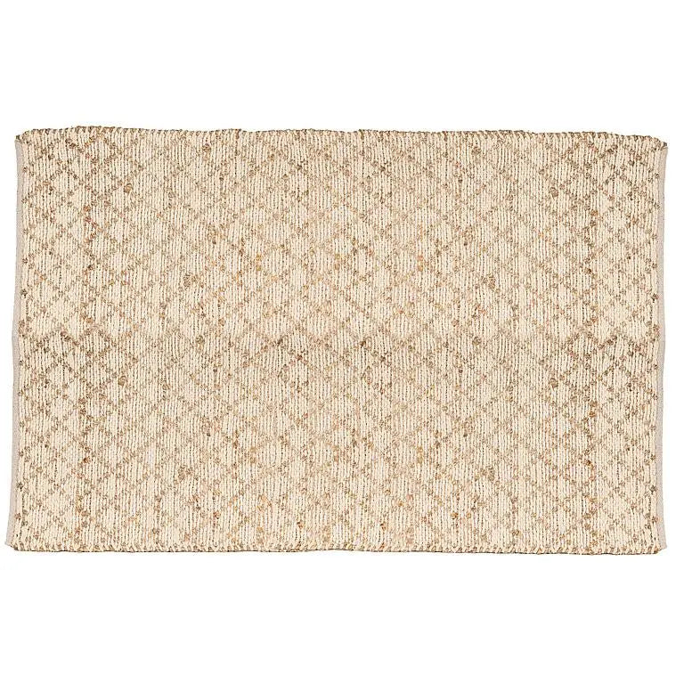 Abbott - Sm Diamond Weave Mat Ivory/Nat 3x5’