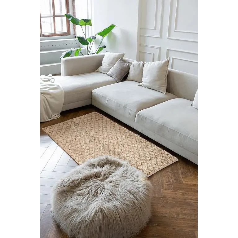 Abbott - Sm Diamond Weave Mat Ivory/Nat 3x5’