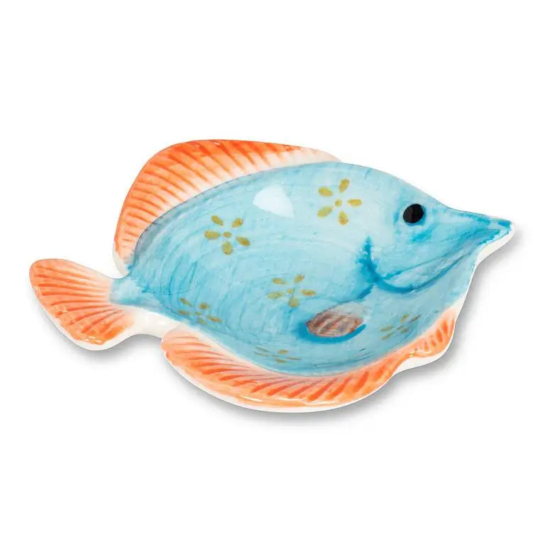 Abbott - Sm Fish Dish Turquoise/Orange 3’’L