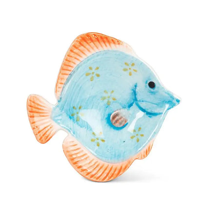 Abbott - Sm Fish Dish Turquoise/Orange 3’’L
