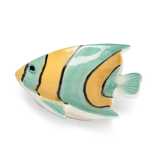 Abbott - Sm Striped Fish Dish Turquoise 3’’L