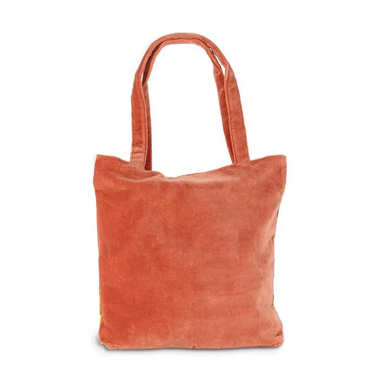 ABBOTT velvet tote bag with handles, orange - PABOOM