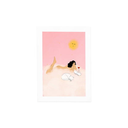 Clouds, Cat and Wine Art Print
