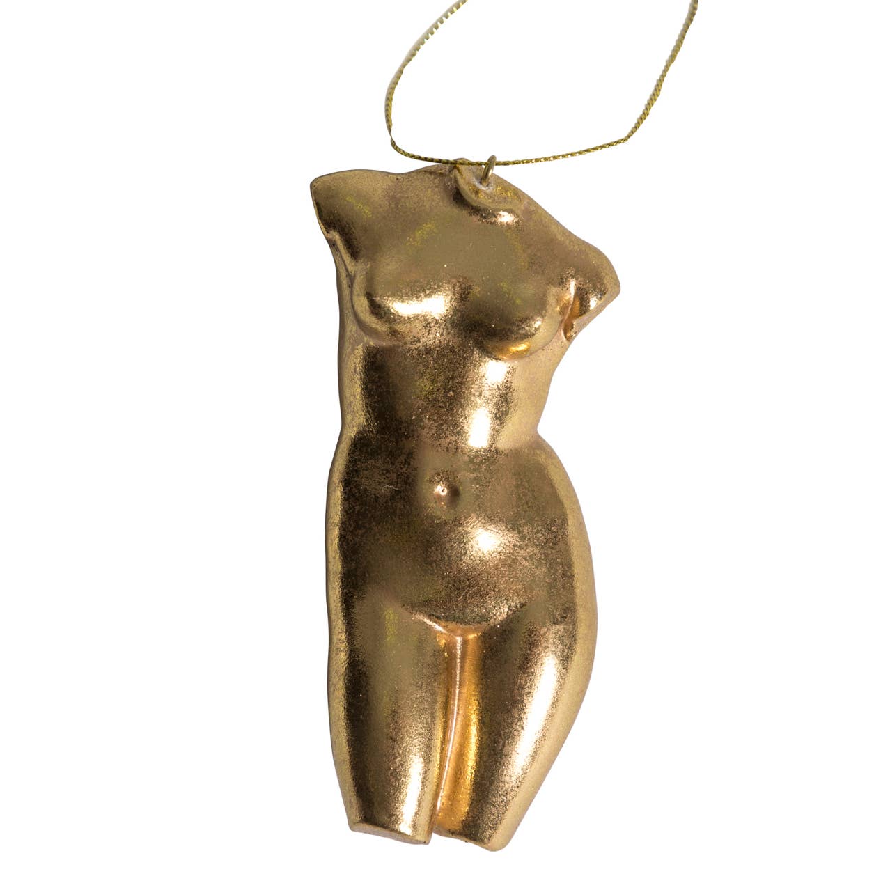 Gold Leaf Female Torso Ornament 5”H