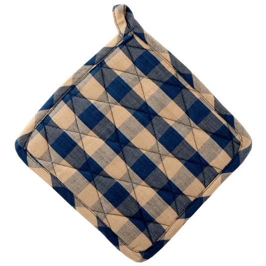 Accent Linen - Pot Holder - Navy Check