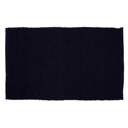 Accent Linen - Floor Mats Ribbed - ’100% Cotton - Black 22’’x34’’