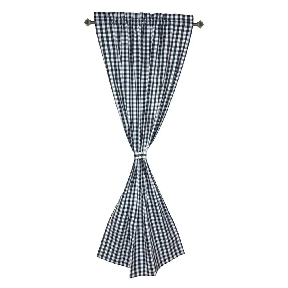 Accent Linen - Rod Pocket Curtain - Buffalo Black Check