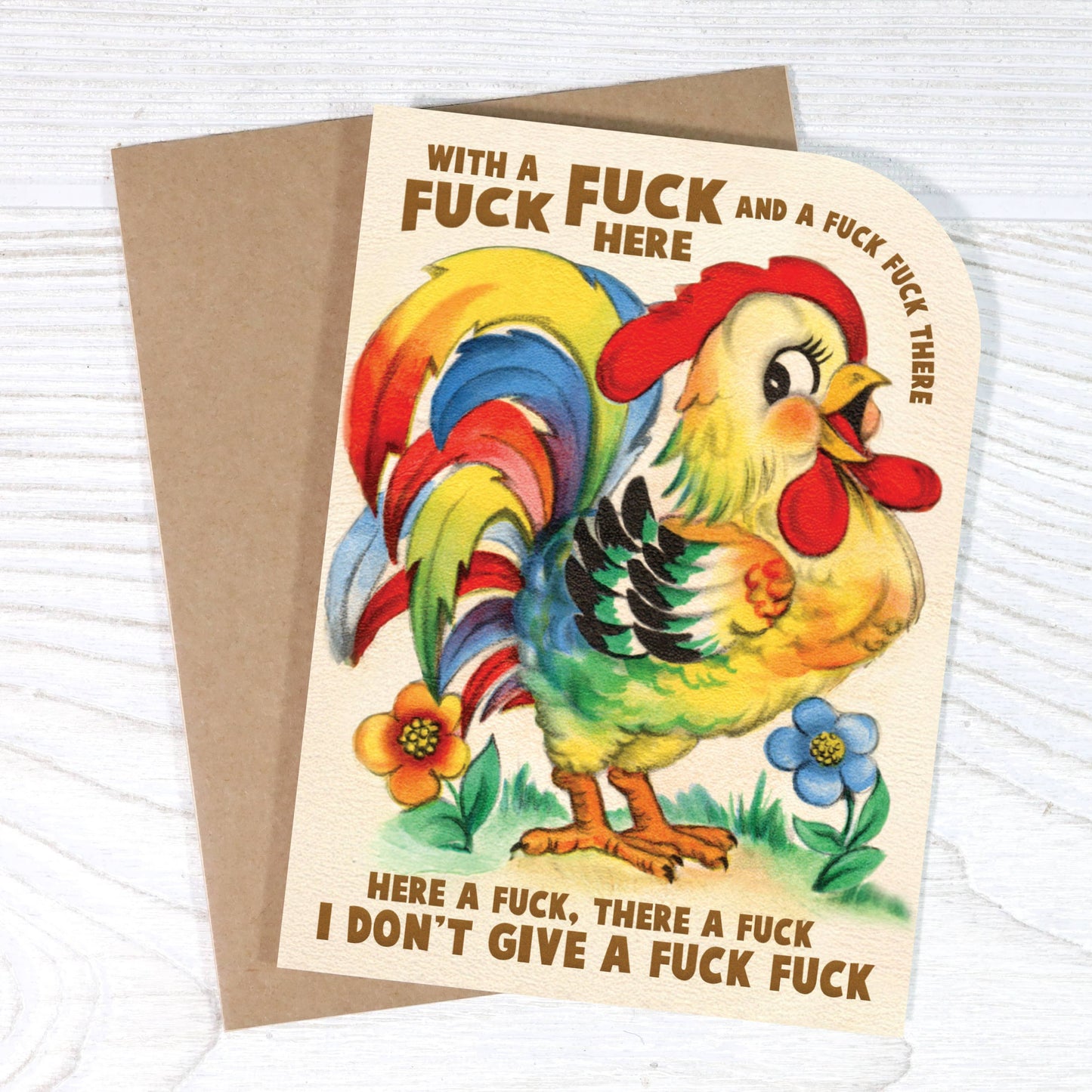 With a Fuck Fuck Here card shown from another angle