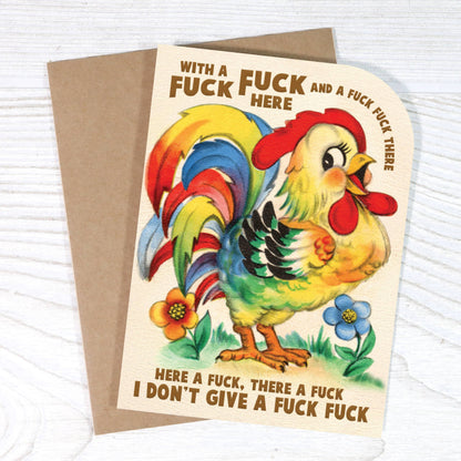 With a Fuck Fuck Here card shown from another angle