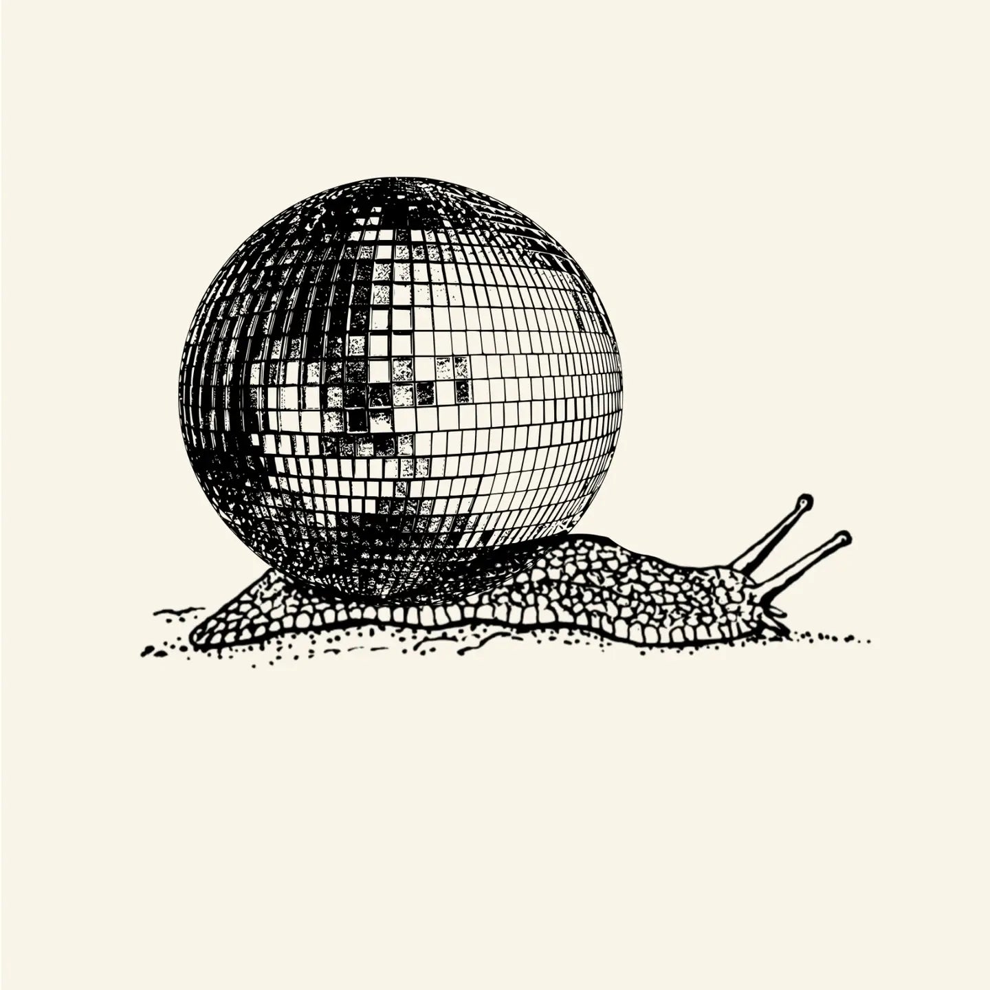 Disco Ball Snail Print