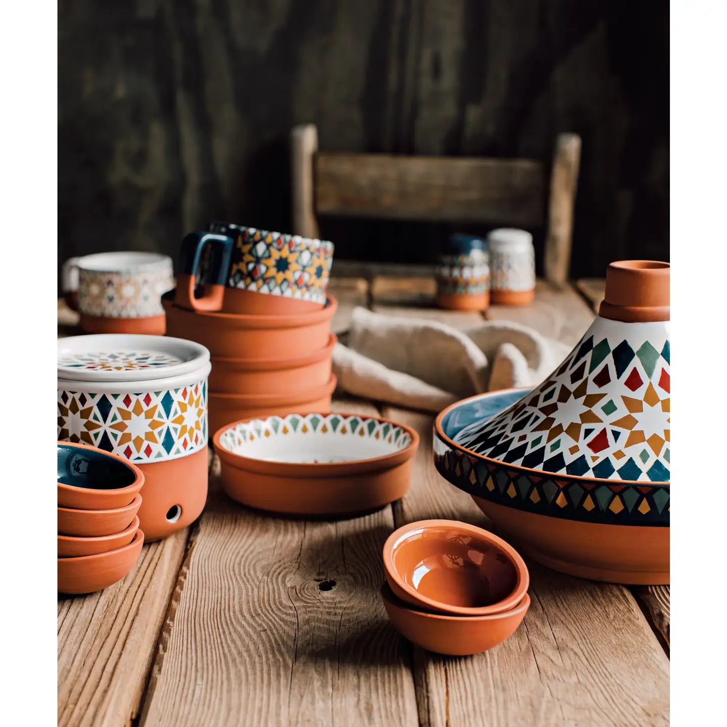 Terracotta Kaleidoscope Small Dish Set