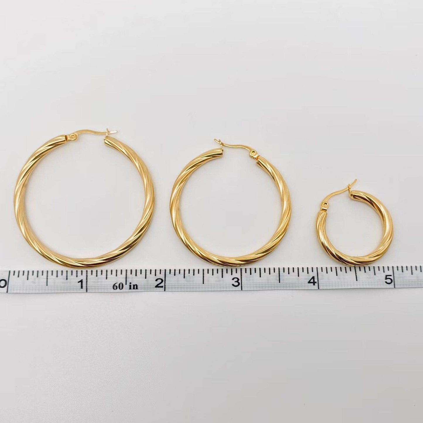 Cable Hoop Earrings - Large