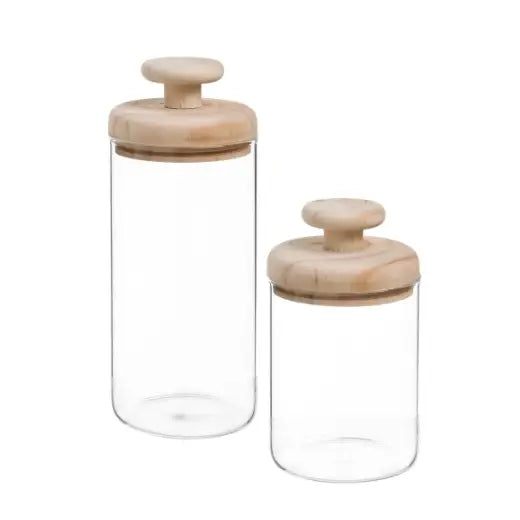 Adam Glass + Wood Canister - PABOOM