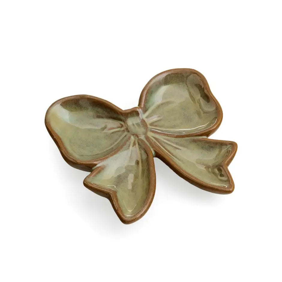 ADV - Antique Green Bow Shaped Plate