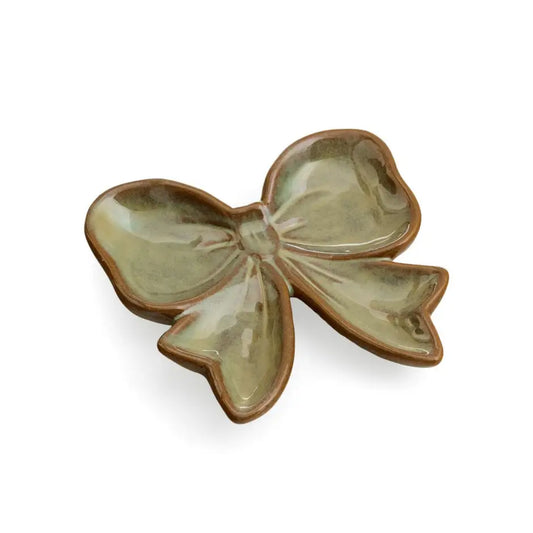 ADV - Antique Green Bow Shaped Plate