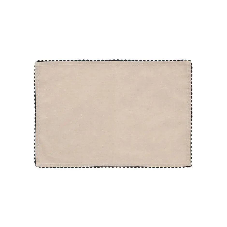 Black Bric-a-Brac Edging Placemat Ivory - PABOOM