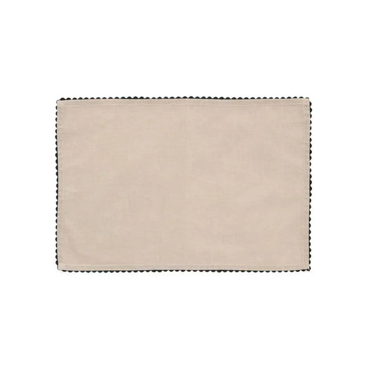 Black Bric-a-Brac Edging Placemat Ivory - PABOOM