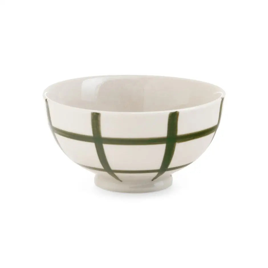 ADV - Checkered Green Porcelain Bowl - white ceramic bowl dark green