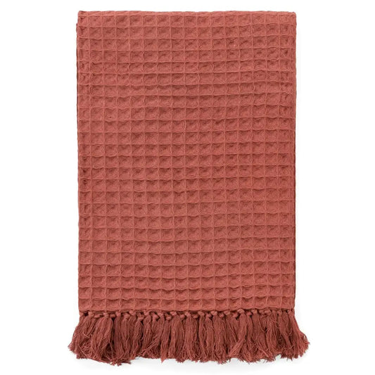 ADV - Cotton Waffle Throw Dark Pink