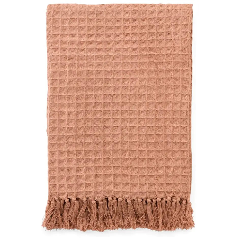 ADV - Cotton Waffle Throw Peachy Pink