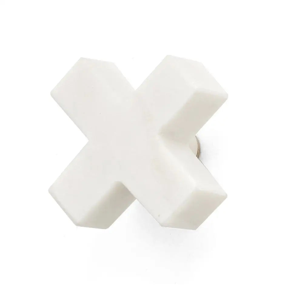 Cross Shape Marble Knob White - PABOOM